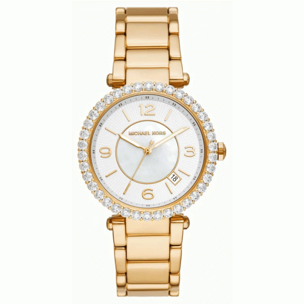 Michael Kors Women’s Quartz Gold Stainless Steel White Dial 38mm Watch MK4693