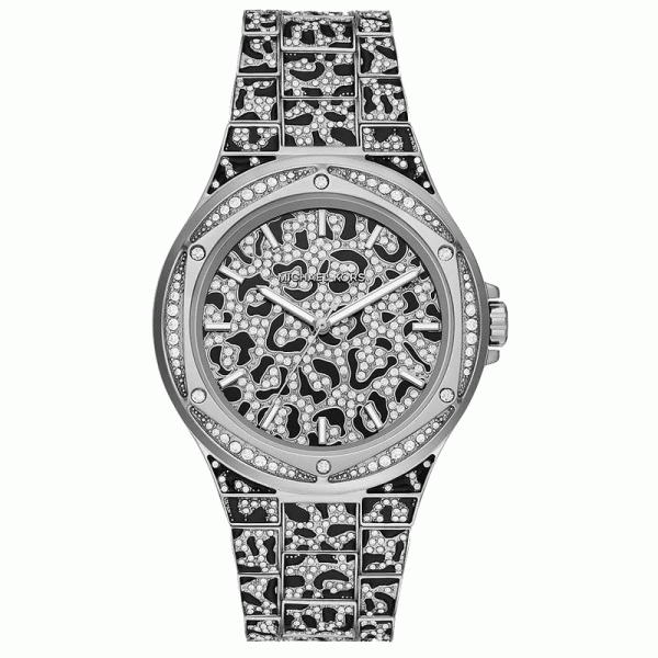 Michael Kors Women’s Quartz Black & Silver Stainless Steel Black & Silver Dial 43mm Watch MK7408