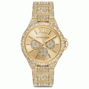 Michael Kors Women’s Quartz Gold Pave Stainless Steel Gold Dial 42mm Watch MK6958