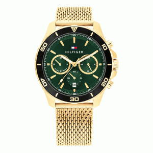 Tommy Hilfiger Men’s Quartz Gold Stainless Steel Green Dial 43mm Watch 1792093