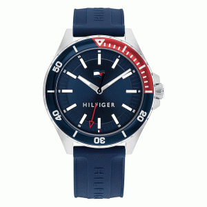 Tommy Hilfiger Men’s Quartz Blue Silicone Strap Blue Dial 43mm Watch 1792009