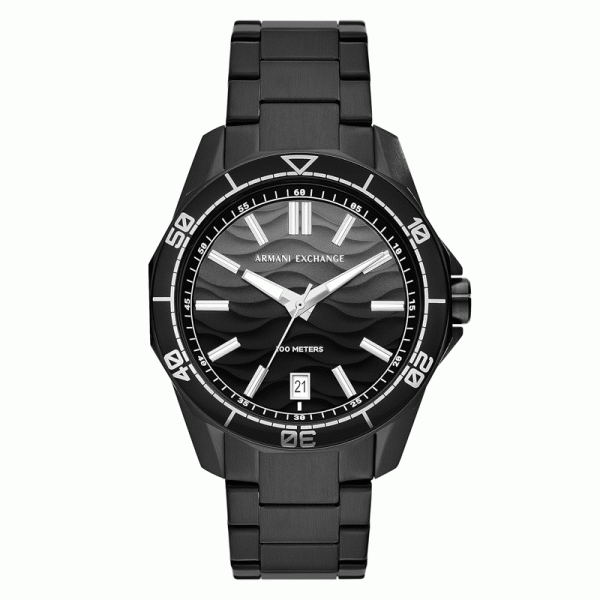 Armani Exchange Men’s Quartz Black Stainless Steel Grey Dial 44mm Watch AX1952