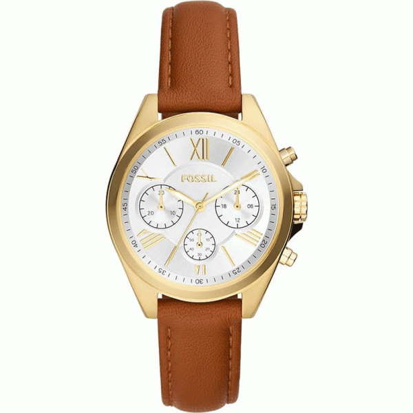 Fossil Women’s Quartz Brown Leather Strap Silver Dial 36mm Watch BQ3851 (Without Tag)