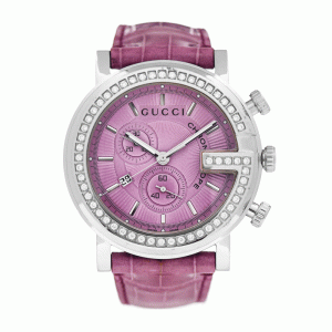 Gucci Women’s Swiss Made Quartz Pink Leather Strap Pink Dial 44mm Watch YA101313