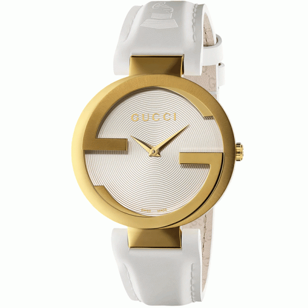 Gucci Women’s Swiss Made Quartz White Leather Strap Silver Dial 37mm Watch YA133313