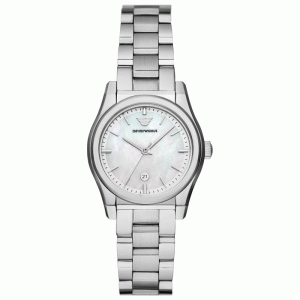 Emporio Armani Women’s Quartz Silver Stainless Steel Mother Of Pearl Dial 32mm Watch AR11557