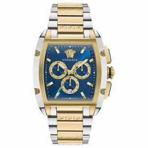 Versace Men’s Quartz Swiss Made Two-Tone Stainless Steel Blue Dial 42mm Watch VE6H00723