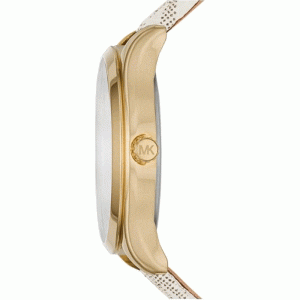 Michael Kors Women’s Quartz Off-White Leather Strap Gold Dial 33mm Watch MK2861