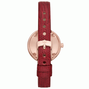 Emporio Armani Women’s Quartz Maroon Leather Strap White Dial 30mm Watch AR11532