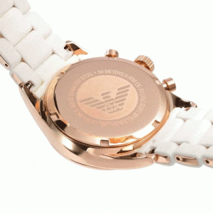 Alternative view of Emporio Armani Women’s Quartz White Silicone & Stainless Steel White Dial 38mm Watch AR5920