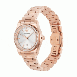 Emporio Armani Women’s Quartz Rose Gold Stainless Steel Silver Dial 32mm Watch AR11558
