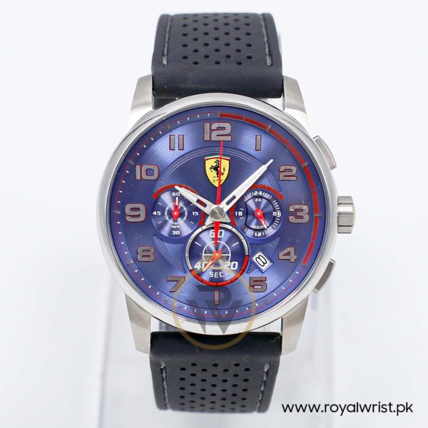 Ferrari Men’s Quartz Black Silicone Strap Blue Dial 44mm Watch 830041/5