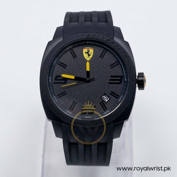 Ferrari Men’s Quartz Black Silicone Strap Black Dial 46mm Watch 830112