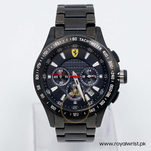 Ferrari Men’s Quartz Black Stainless Steel Black Dial 44mm Watch 0830046/1