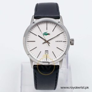 Lacoste Men’s Quartz Black Leather Strap White Dial 40mm Watch 2010466