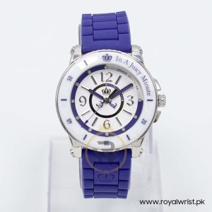 Juicy Couture Women’s Quartz Purple Silicone Strap White Dial 39mm Watch 1900789