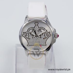 Juicy Couture Women’s Quartz White Silicone Strap Silver Dial 38mm Watch 1901095