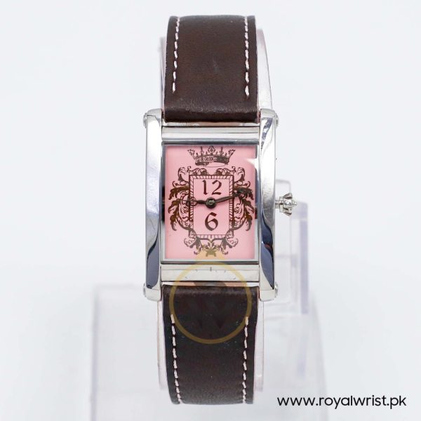 Juicy Couture Women’s Quartz Dark Brown Leather Strap Pink Dial 24mm Watch JC0831142008