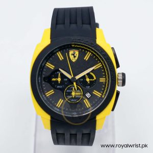 Ferrari Men’s Quartz Black Silicone Strap Black Dial 46mm Watch 830117/1