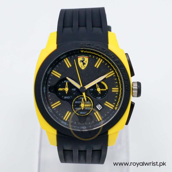 Ferrari Men’s Quartz Black Silicone Strap Black Dial 46mm Watch 830117/1