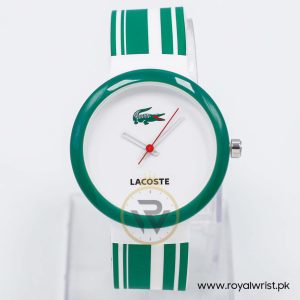 Lacoste Women’s/Kid’s Quartz White & Green Silicone Strap White Dial 40mm Watch 2010538