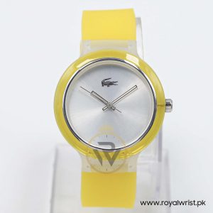 Lacoste Women’s/Kid’s Quartz Yellow Silicone Strap Silver Dial 40mm Watch 2020057