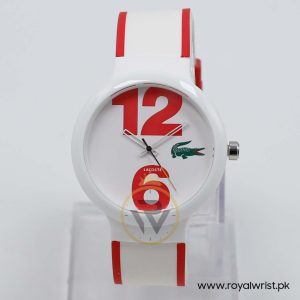 Lacoste Women’s/Kid’s Quartz White & Red Silicone Strap White Dial 40mm Watch 2010544