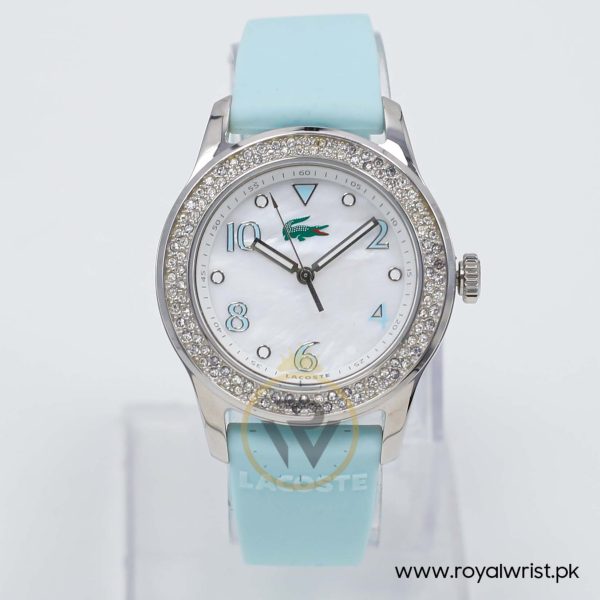 Lacoste Women’s Quartz Sea Green Silicone Strap Mother Of Pearl Dial 38mm Watch 2000664