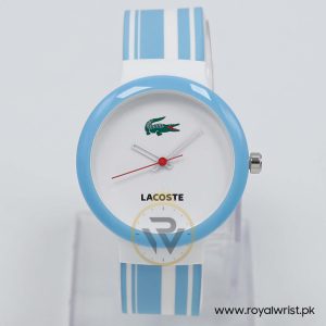 Lacoste Unisex Quartz Sky Blue & White Silicone Strap White Dial 40mm Watch 2010541