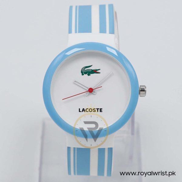 Lacoste Unisex Quartz Sky Blue & White Silicone Strap White Dial 40mm Watch 2010541