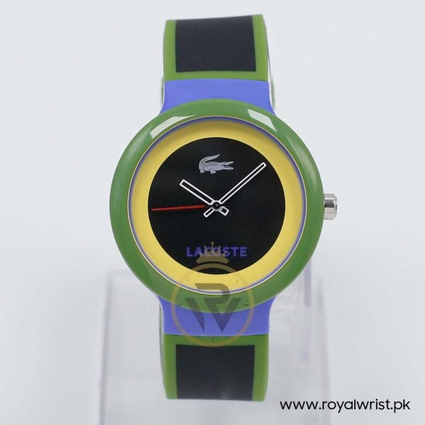 Lacoste Women’s/Kid’s Quartz Black & Green Silicone Strap Black & Yellow Dial 40mm Watch 2020032