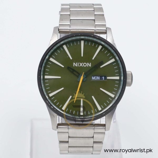 Nixon Men’s Quartz Silver Stainless Steel Green Dial 42mm Watch A3566916