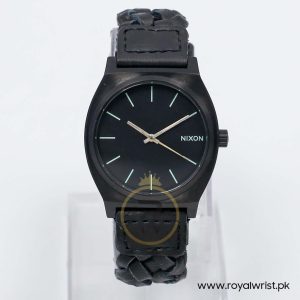 Nixon Unisex’s Quartz Black Leather Strap Black Dial 37mm Watch A0451928