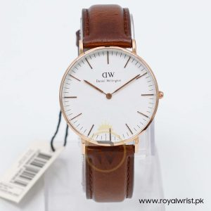 Daniel Wellington Women's Quartz Brown Leather Strap White Dial 36mm Watch 0511DW/1