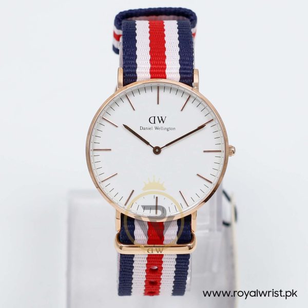 Daniel Wellington Women’s Quartz Multi Nylon Strap White Dial 36mm Watch 0502DW/1