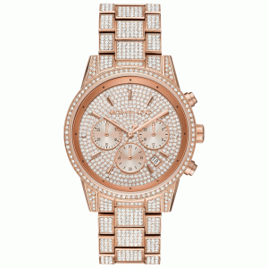 Michael Kors Women’s Quartz Rose Gold Pave Stainless Steel Rose Gold Pave Dial 41mm Watch MK6748