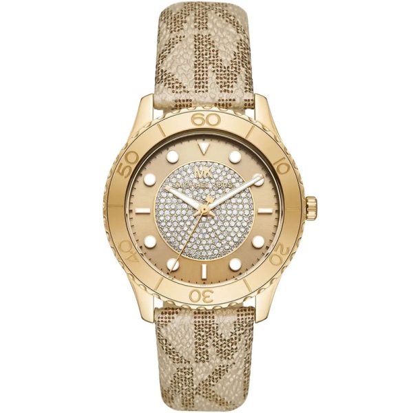 Michael Kors Women’s Quartz Gold Leather Strap Gold Dial 40mm Watch MK6999