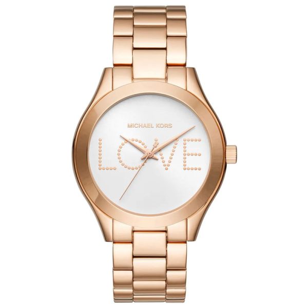 Michael Kors Women’s Quartz Rose Gold Stainless Steel White Dial 42mm Watch MK3804