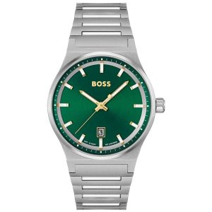 Hugo Boss Men’s Quartz Silver Stainless Steel Green Dial 41mm Watch 1514079