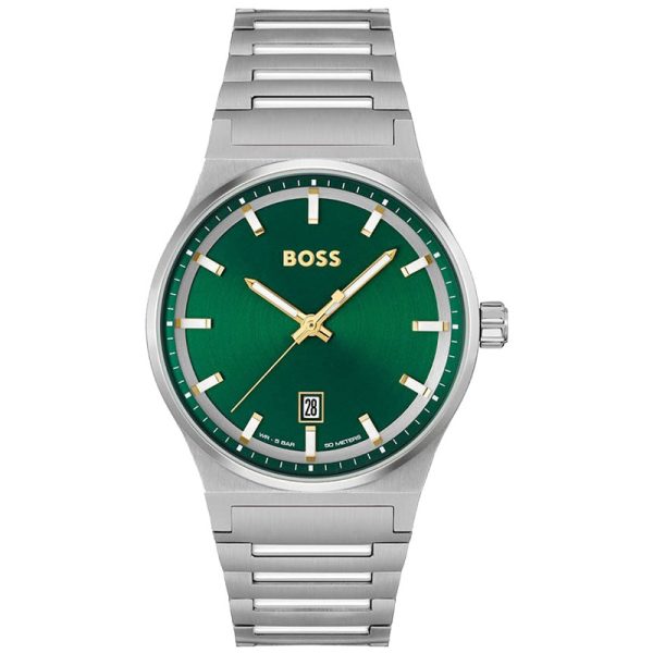 Hugo Boss Men’s Quartz Silver Stainless Steel Green Dial 41mm Watch 1514079