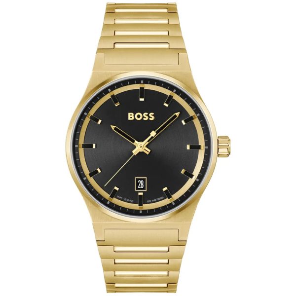 Hugo Boss Men’s Quartz Gold Stainless Steel Black Dial 41mm Watch 1514077