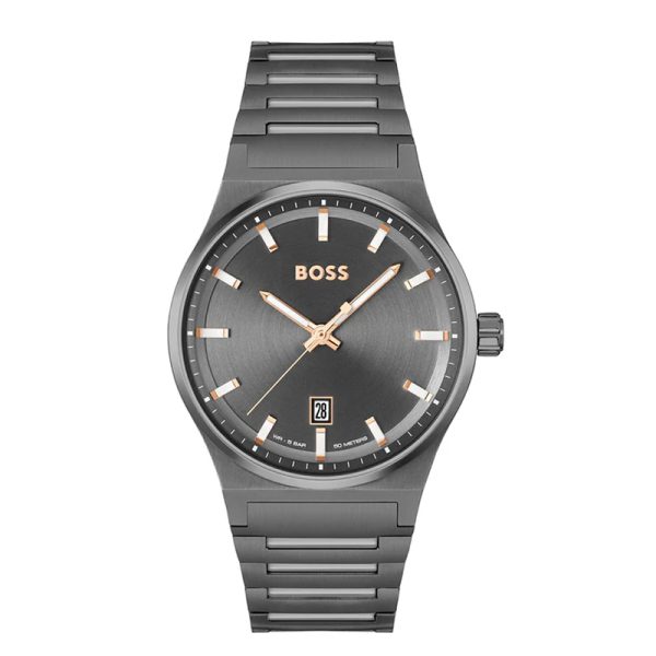 Hugo Boss Men’s Quartz Grey Stainless Steel Grey Dial 41mm Watch 1514078