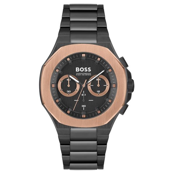 Hugo Boss Men’s Quartz Black Stainless Steel Black Dial 45mm Watch 1514090