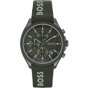 Hugo Boss Men’s Quartz Kai Green Silicone Strap Kai Green Dial 44mm Watch 1514060