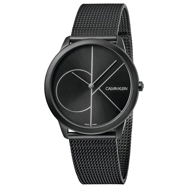 Calvin Klein Men’s Swiss Made Quartz Black Stainless Steel Black Dial 40mm Watch K3M5145X