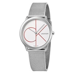 Calvin Klein Women’s Swiss Made Quartz Silver Stainless Steel White Dial 35mm Watch K3M52152