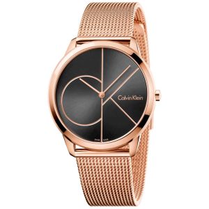 Calvin Klein Men’s Swiss Made Quartz Rose Gold Stainless Steel Black Dial 40mm Watch K3M21621