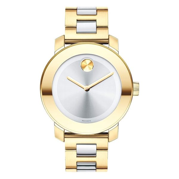 Movado Women’s Swiss Made Quartz Two Tone Stainless Steel Silver Dial 36mm Watch 3600129