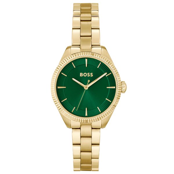 Hugo Boss Women’s Quartz Gold Stainless Steel Green Dial 32mm Watch 1502729