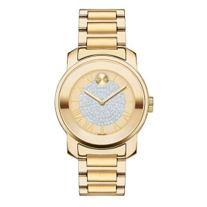 Movado Women’s Swiss Made Quartz Gold Stainless Steel Gold Dial 32mm Watch 3600255